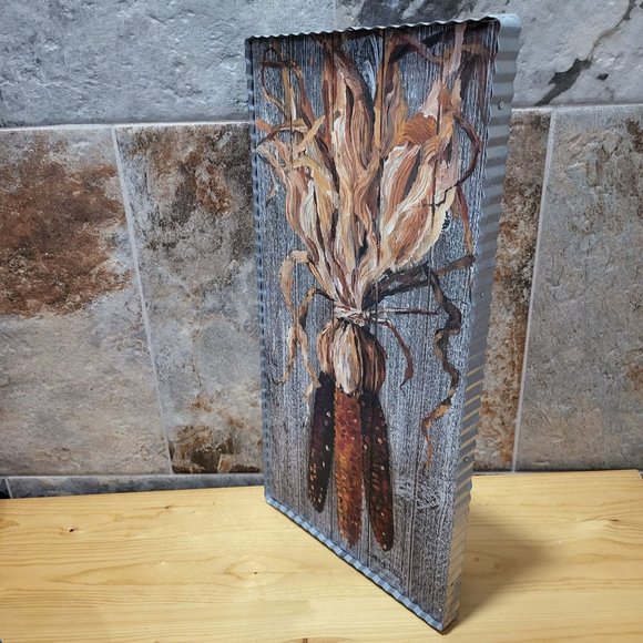 RTC Indian Corn Painting Corrugated Galvanized Iron Framed Signed Spradlin 2019 - Picture 7 of 15